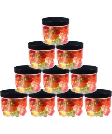 Pohli 200 ml Transparent PET Jars with Black Plastic Lids - Pack of 10 | Durable & Versatile Storage Solutions for International Shipping - Buy Online on SooperMarket.com