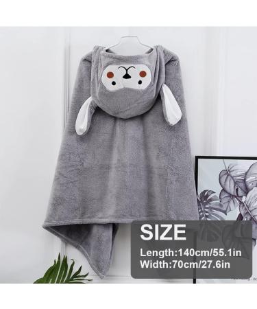 Gukasxi Hooded Baby Towel - Extra Large 140x70 cm, Ultra Soft & Absorbent Bath Towel for Baby Girls and Boys - Gray - Buy Online on SooperMarket.com