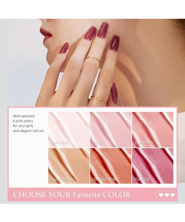 Saviland 5-in-1 Builder Nail Gel Set - Sheer Pink Color, 6pcs 10ML Nail Extension & Strengthening Gel in a Bottle - Hard Gel for Nail Repair - Gift Box Set for Ladies - Buy Online on SooperMarket.com