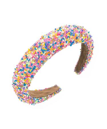 JSGHGDF Colorful Beads Headbands for Woman Girl Sponge Hairband for Spa Hair Hoop Colorful Beads Hairband for Taking Photo Pastels