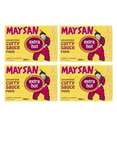 Curry Sauce Bundle Containing Maysan Concentrated Curry Sauce Paste Extra Hot 180g (4 Pack)