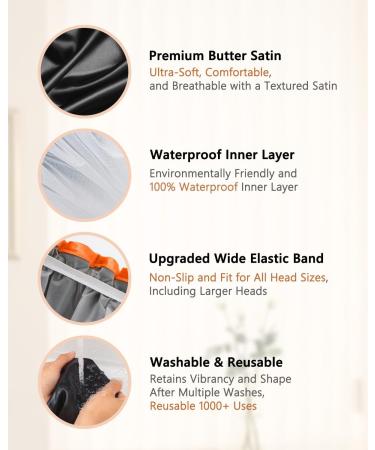 Kids Small Black Shower Cap | Double Layers Waterproof Bathing Hair Cap | Reusable & Comfortable | Non-fading & Stretchy Shower Hat | Pack of 1 Black + Orange - Buy Online on SooperMarket.com