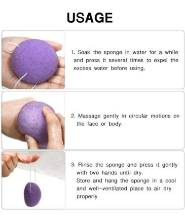 Filfeel 6-Piece Konjac Facial Sponge Set - Gentle Exfoliating & Cleansing Sponges for Skin Care - Round Shape - Buy Online on SooperMarket.com