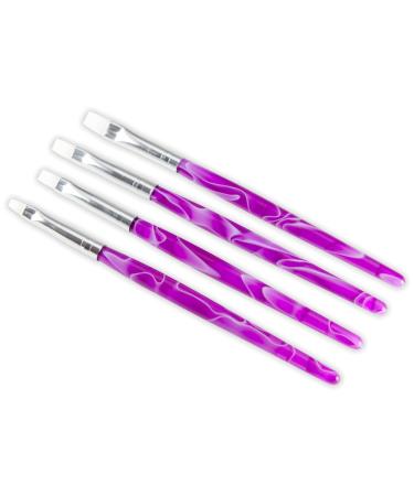 Brush set for UV gel 4-piece for nail modelling