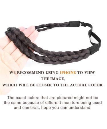 DIGUAN Double Three Strand Synthetic Hair Braided Headband Extension - Dark Brown - Buy Online on SooperMarket.com