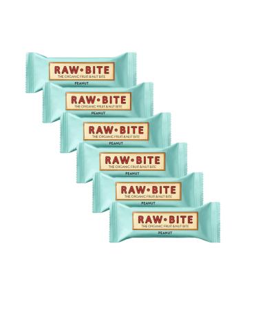Raw Bite - Peanut Bar - Fruit-nut bar with peanuts dates and sea salt size: 6 x 50 g 50 g (pack of 6)