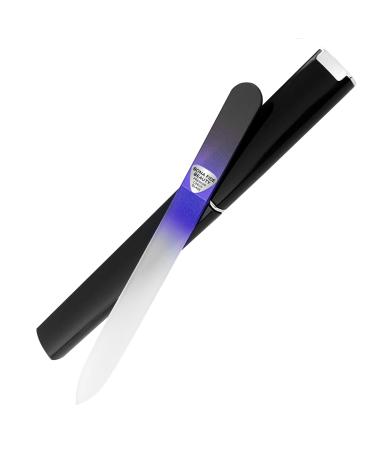 Glass nail files with case with case - glass nail file made of Czech glass - manicure glass file for nails - bona fide beauty glass file for nails high quality black blue black blue