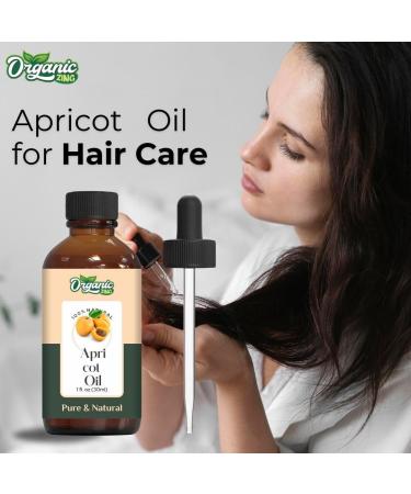 Organic Zing Apricot Oil Pure & Natural for Skin Face Hair Care Aroma Therapy Diffuser Conditioner - 30ml - Buy Online on SooperMarket.com