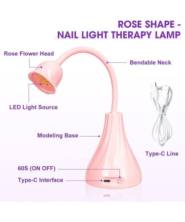 Krofaue UV LED Nail Lamp - Rotatable Quick Dry Nail Light for Gel Nails - Hands Free Mini Nail Dryer in Pink Tulips - Buy Online on SooperMarket.com