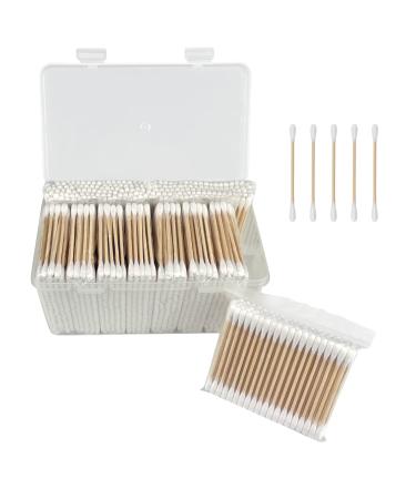 1000 ct (2000 Tips) Bamboo Cotton Swabs - Biodegradable Double Tips Cotton Buds - Natural Organic Cotton Swabs - Pure Cotton Buds For Ear Beauty & Personal Care