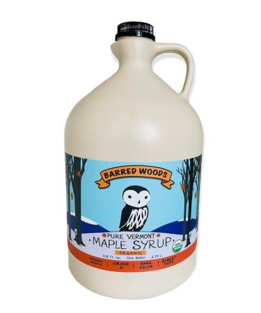 Organic 1 Gallon Dark Robust Vermont Maple Syrup - Grade A - From Barred Woods Maple