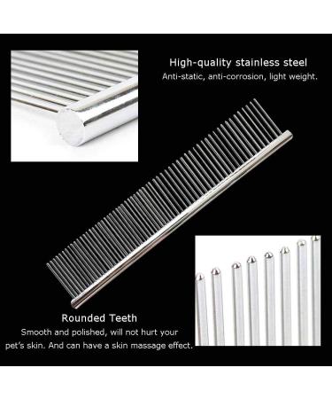 Kingrun Stainless Steel Pet Comb 4 Pack Pet Grooming Steel Comb with Rounded Teeth Metal Comb For Dogs Cats and Other Pets with Tangled Short/Long Hair (16 x 2.5cm 19 x 3cm 19 x 4cm 19 x 5cm) - Buy Online on SooperMarket.com