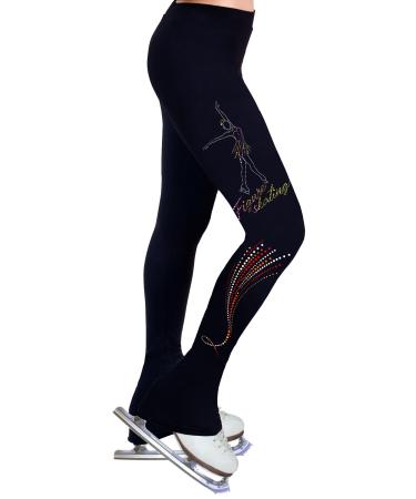 NY2 SPORTSWEAR Figure Skating Practice Pants with Spangles S104C - Adult Sizes Large
