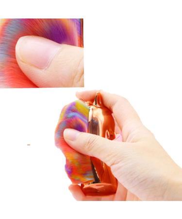 Buy Rainbow Unicorn Dust Brush - Colorful Synthetic Hair Nail & Makeup Brush for Flawless Finish - Buy Online on SooperMarket.com