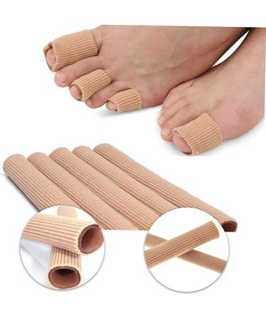 Healeved Gel Toe Separator & Thumb Protector Set - Elastic Wrap Bandages for Toe and Finger Support - Ribbed Sleeve Design - Flesh Color - 2pcs - Buy Online on SooperMarket.com