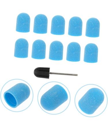 Healeved 1 Set Nail Color Sand Cap Nail Art Polishing Caps Nail Polisher Caps Electric Tool Nail Bit Fine Grit Nail Art Tools Electric Nail File Replacement Sandblasting Nail Flakes Corner 2x1.5cm Blue - Buy Online on SooperMarket.com