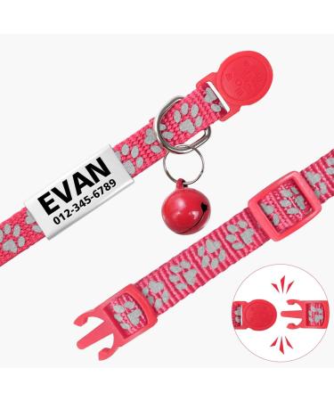 Tagme 2 Pack Pink Katzenollsband f r Kittens | Sicherheitsband mit Name & Telefonnummer | Verstellbar 15-20 cm mit Glocke - Buy Online on SooperMarket.com