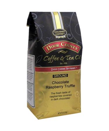 Door County Coffee - Chocolate Raspberry Truffle, Chocolate Raspberry Truffle Flavored Ground Coffee - Medium Roast, 10 oz Bag Ground Bag Chocolate Raspberry Truffle 10 Ounce (Pack of 1)