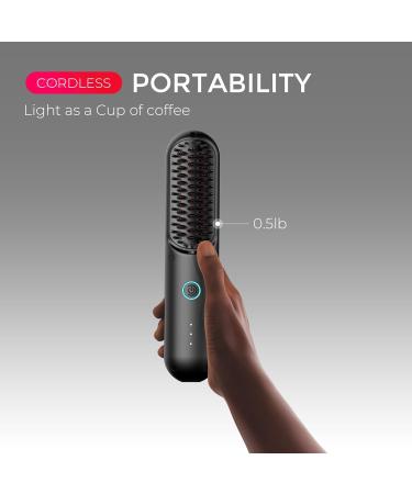 TYMO Cordless Hair Straightener Brush - Eco Portable Travel Mini Hot Comb for Women Anti-Scald Ceramic Coating Lightweight for Touch-ups - Shop Now - Buy Online on SooperMarket.com