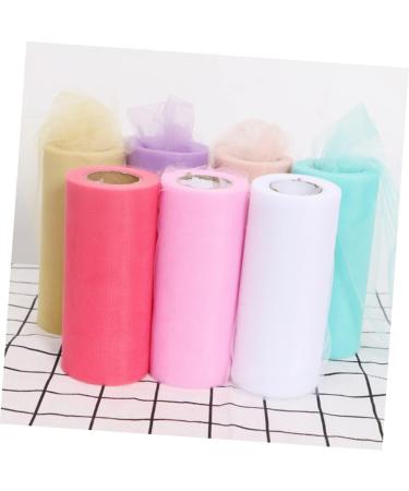 STOBOK 25 Ribbon Decor Wedding Dress Tulle Craft Diy Tutu Craft Wedding Tulle Spool Winter Table Skirt Baby Medium White - Buy Online on SooperMarket.com