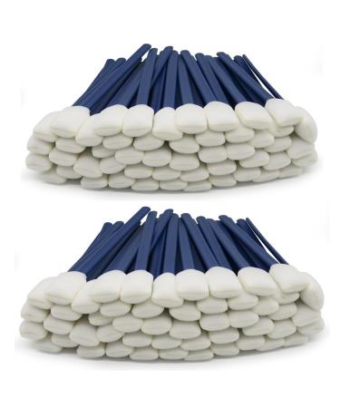 Wellgler's 100pcs Foam Cleaning Swabs Square Rectangle Cleaning Swab for Solvent Format Inkjet Printer Roland Optical Equipment Camera Optical Lens Guns (White foam) navy blue
