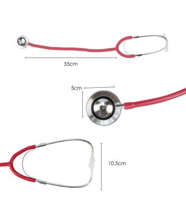 TRIXES Red Stethoscope - Fancy Dress Doctor Costume Accessory with Diaphragm & Bell Features - Red & Silver - Buy Online on SooperMarket.com