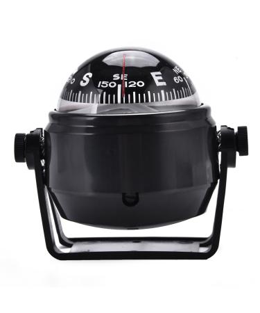 Digital Marine Compass, Adjustable Military Digital Marine Ball Night Vision Compass for Boat Vehicle (Black)