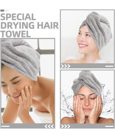 Super Absorbent Coral Fleece Hair Towel & Shower Cap Set | 2pcs Dry Hair Cap for Quick Hair Drying | Perfect Bath Accessory - Buy Online on SooperMarket.com