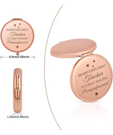 Jielahua Rose Gold Compact Mirror - Paraeducator Appreciation Gift for Women - Thank You Gift for Teaching Assistant - Paraprofessional and Teacher's Aide Retirement Gift - Buy Online on SooperMarket.com