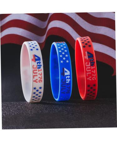 Totority 5pcs Independence Day Red Silicone Wristband Bracelets - Buy Online on SooperMarket.com