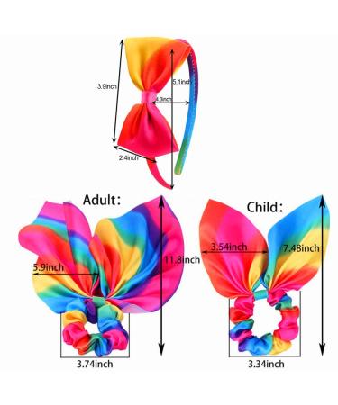 Rainbow Loop Hair Straps - 4 Pack Colorful Satin Hair Bands for Women & Girls | Large Rainbow Hair Ropes - Buy Online on SooperMarket.com