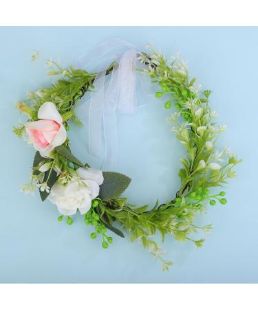 Wiwpar Boho Flower Wreath Headpiece - Maternity Birthday Bridal Halo Hair Accessory for Women & Girls - Green Leaf Bohemian Fairy Flower Headband (Style4 - Buy Online on SooperMarket.com