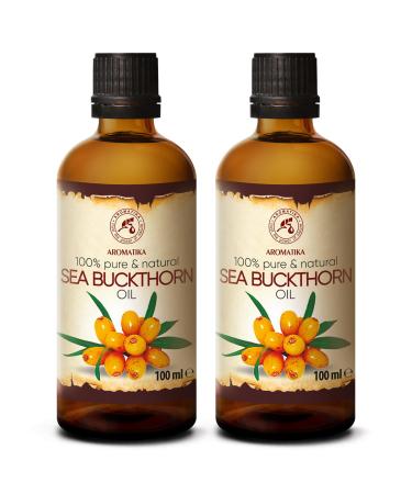 Sanddorn oil 200ml - Hippophae Rhamnoides - 2x100ml - Cold -pressed - sand buckthorn oil - Sea Buckthorn Oil - Pure & Naturally - carrier oil - care oil - body oil - for skin care - face - body care