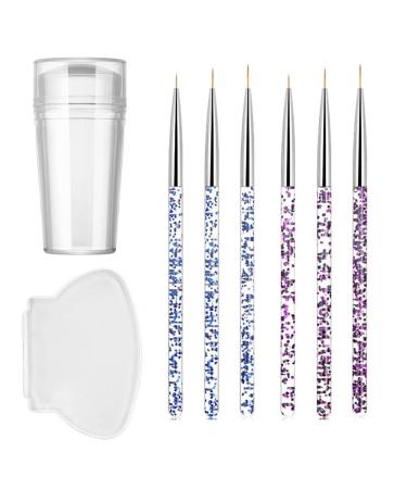 8 Pieces Nail Art Jelly Stamper kit with Scraper Nail Art Brushes Clear Silicone Jelly Stamper Nail Art Stamper Clear Silicone Jelly Stamper for French Tip Nails Art Design Manicure Tools