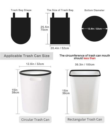 Fyy Garbage Bags with Handle - 100 Pack 6 Gallon Waste Bags for Bathroom Kitchen Office - 52x70 cm Black - Buy Online on SooperMarket.com