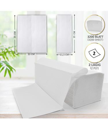 Defacto Extra Soft Paper Towels - 3200 Zigzag Folding 2-Layer Towels - Ideal for Donors - 25x23 cm - White - Buy Online on SooperMarket.com