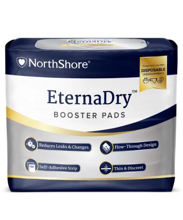 NorthShore EternaDry Booster Pads for Men and Women with Adhesive, Medium, Pack/30 Medium (Pack of 30)