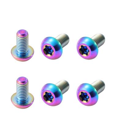 corki Titanium Bike Screw M5 x 10mm Bicycle Disc Brakes Rotor Bolts Nuts Torx T25 Head Colorful