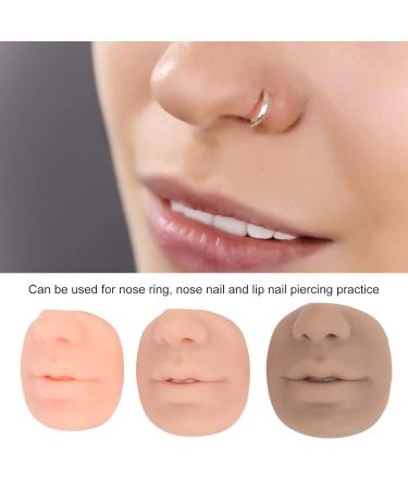 Realistic 3D Silicone Nose Mouth Model for Display - Flexible Acupuncture & Piercing Practice | Reusable 3 Colors Available - Buy Online on SooperMarket.com