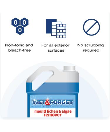 Wet & Forget 2L Mould, Lichen & Algae Remover - Bleach Free Outdoor Cleaning Solution - Buy Online on SooperMarket.com