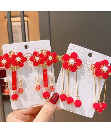 KALLORY Baby Hair Accessories: Tassel & Kimono Flower Hair Clip Set - Girl Hair Clips in Chinese Ancient Style (1 Pair) - Buy Online on SooperMarket.com
