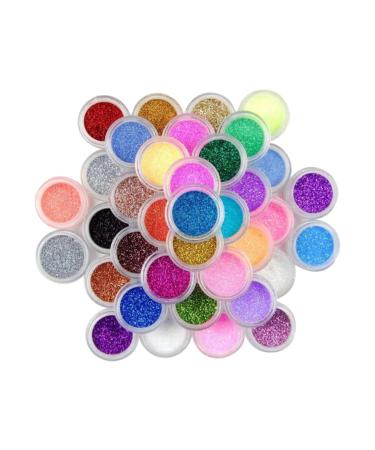 Nail Art Powder 45 Colors Nail Glitter Pigment Fine Glitter Powder Nail Art DIY Dust Manicure for Nail Art Decorations