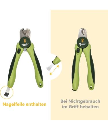 Thunderpaws Professional Dog Claw Scissors with Safety Lock & Nail File - Medium to Large - Green - Buy Online on SooperMarket.com
