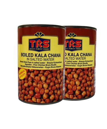 TRS Canned Boiled Kala Chana | 400G |Chickpeas in Salted Water |Kala Chana |High Protein | Vegan |Ready to Cook | Indian Origin (Pack of 2) Brown Chick Peas Pack 2
