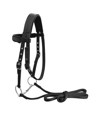 Frdhee bridle bridle lilly bridle bridle bite without horses black high -quality bridle bridle soft biteless comfort bridle with reins