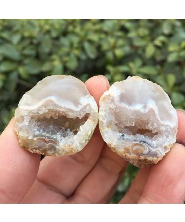1pair Beautiful Natural Agate Geode Little Geode Cluster Rare Gem Home Decoration Collection for Gifts - Buy Online on SooperMarket.com