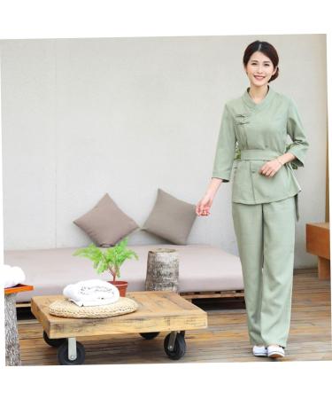 FOMIYES 1 Set Spa Robe Hairdressing Tunic Spa Gown Salon Smock Salon Uniforms Women Barber Shop Apron Spa Work Uniforms for Women Hair Salon Cape Spa Kit Spa Cloth Kimono Hair Dye L Green - Buy Online on SooperMarket.com