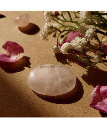 crystalmiracle Rose Quartz Palm Stone Pocket Gemstone Gift Crystal Healing Feng Shui Wellness Love Peace Positive Energy Handcrafted - Buy Online on SooperMarket.com