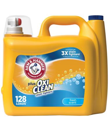 Arm & Hammer Plus OxiClean Fresh Scent 128 Loads Liquid Laundry Detergent 166.5 Fl oz Fresh Scent 166.5 Fl Oz (Pack of 1)