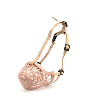 Dog Muzzles to Prevent Biting Soft Basket Dog Muzzle to Prevent Chewing and Barking Breathable Rubber Adjustable Straps for Pet Puppy Mouth Cover for Small Medium Large Dogs (S Pink)